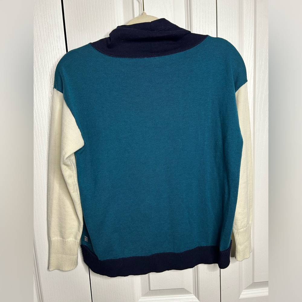 T by Talbots Women’s‎ Cowl Neck ColorBlock Long Sleeve Pullover Sweater Size SP - Picture 6 of 7